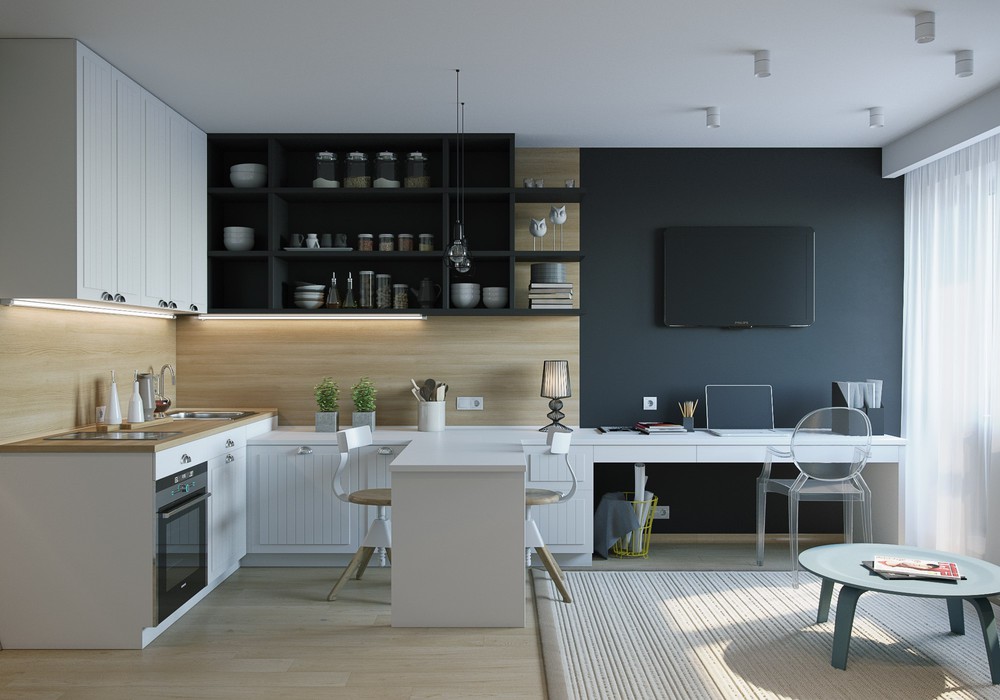 Kitchen Living Room Designs ​​25 Square Meters