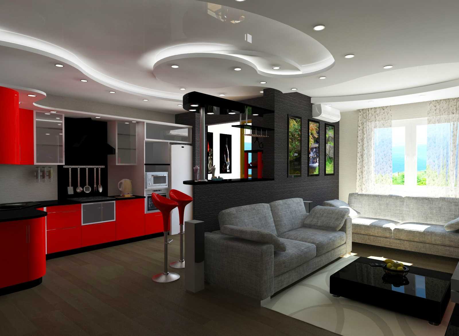 Kitchen Living Room Designs ​​25 Square Meters