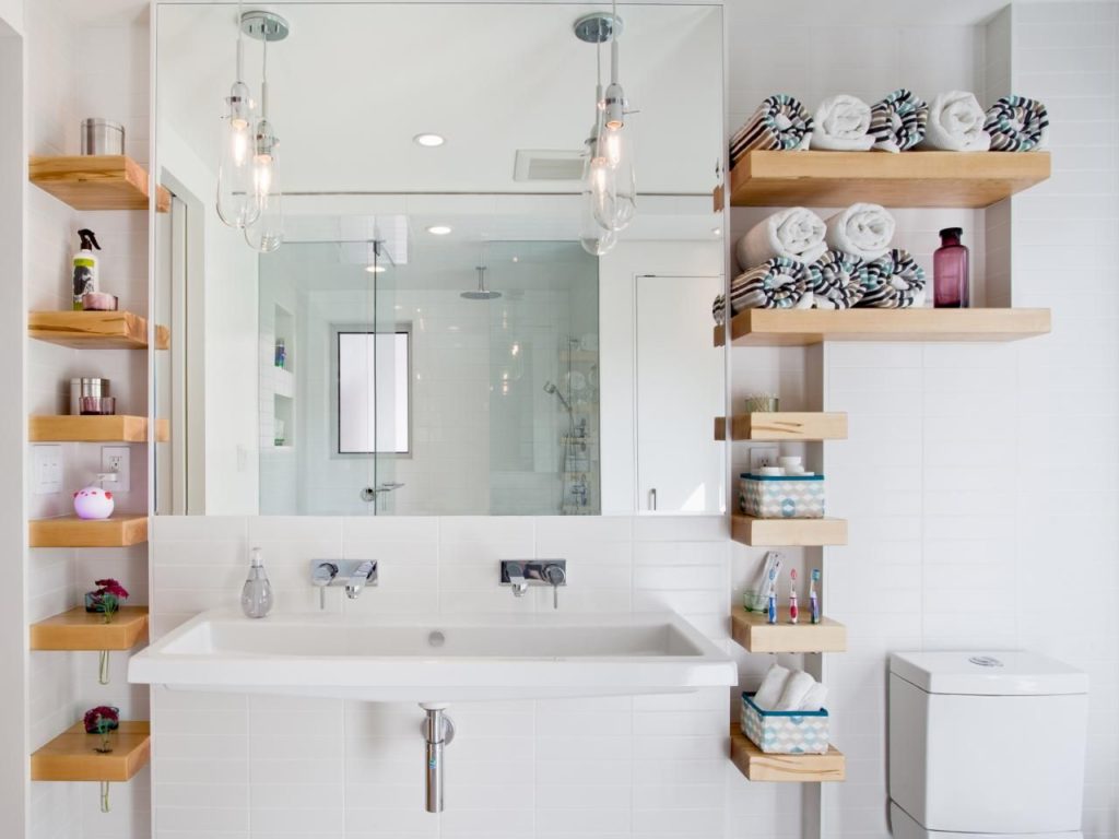 Floating Open Shelves For Bathroom Vanity